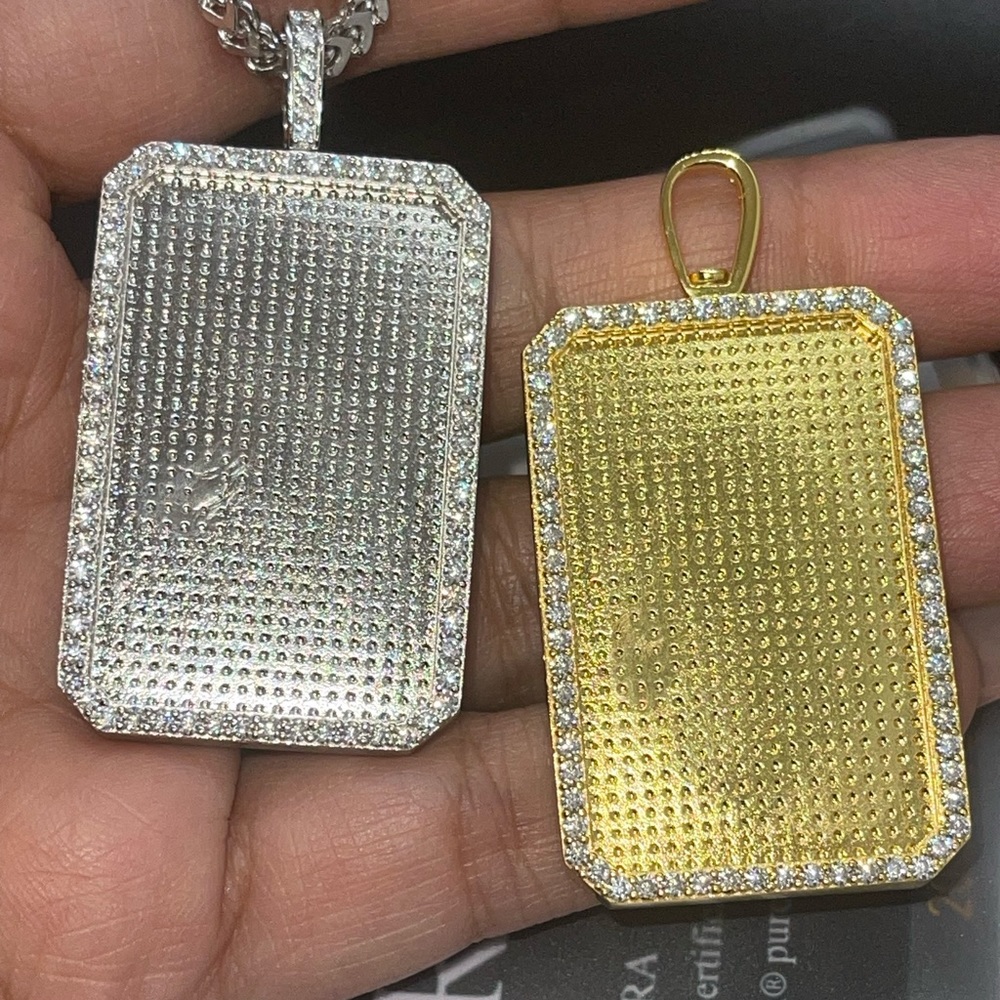 VVS GRA certified moissanite diamond two way spinning memory picture pendant